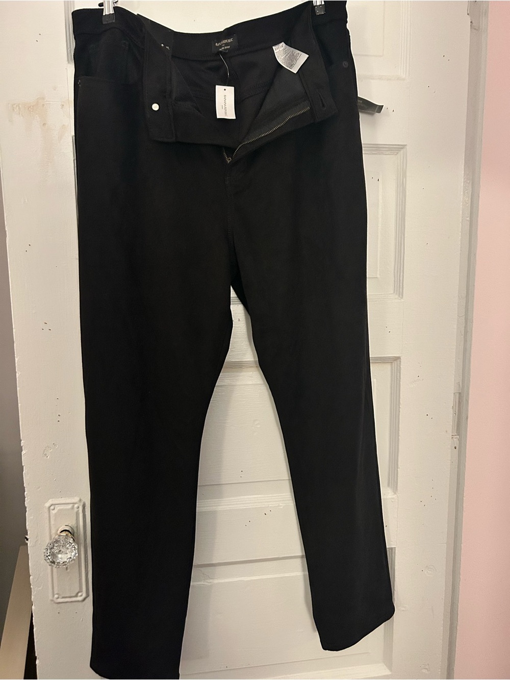 Banana Republic Black brushed cotton pants - Straight Leg